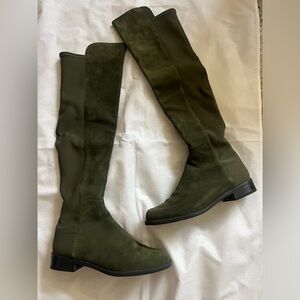 Stuart Weitzman Hunter Green suede 50/50 boot